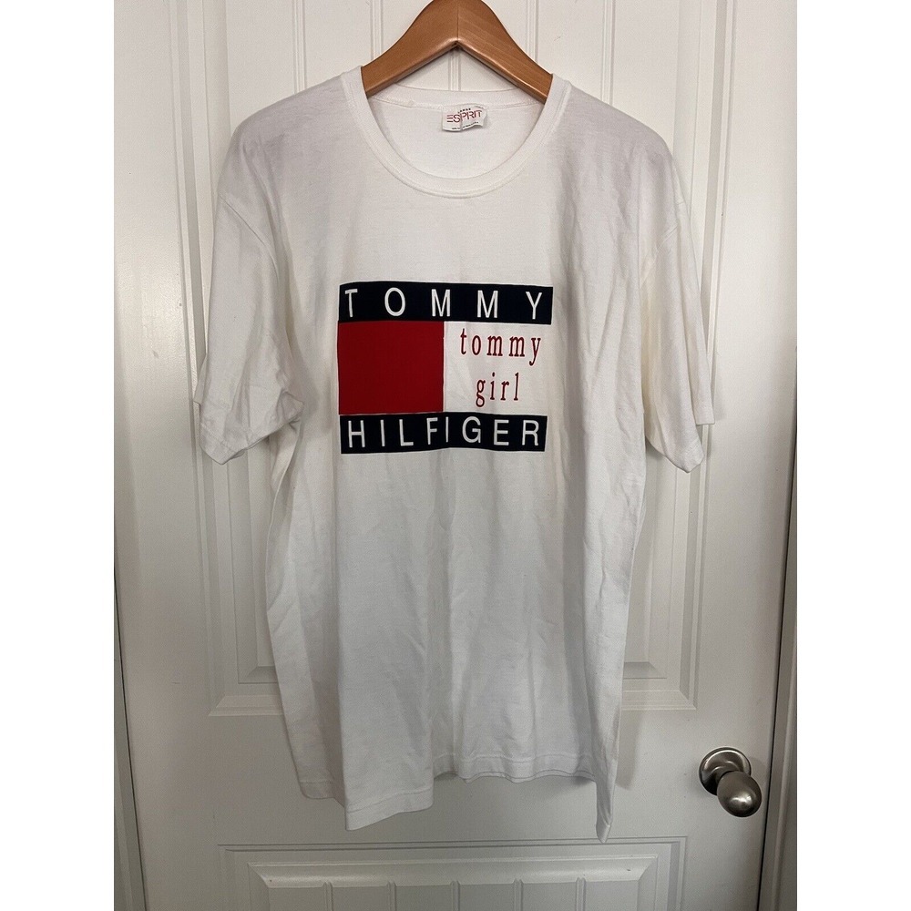 Esprit 90's Y2K Vintage Tommy Girl Tommy Hilfiger Adult L T-Shirt Tee White 091